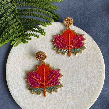 Trippy Maple Leaf Earrings